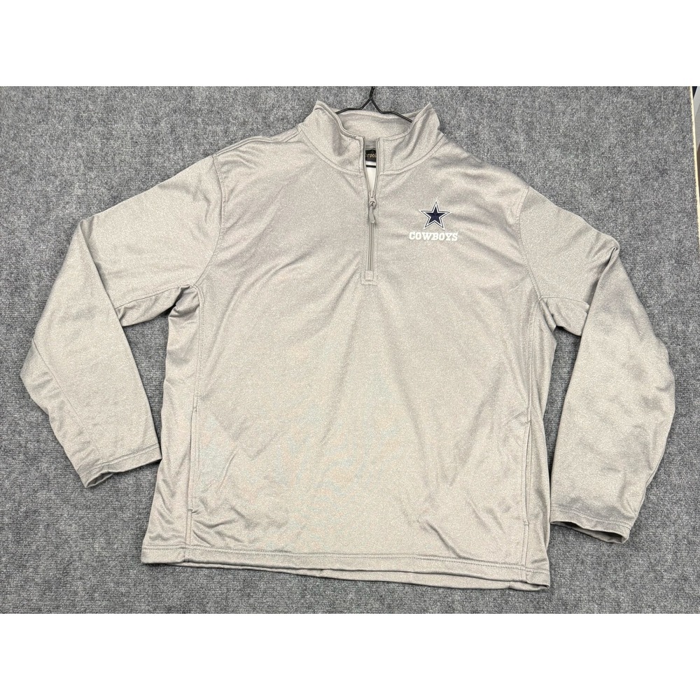 Dunbrooke Dallas Cowboys Mens XL Quarter Zip Pullover Gray Heather NFL Jacket